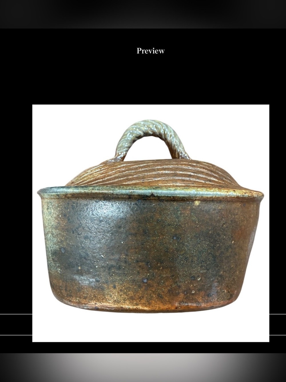 Stoneware Casserole Studio Stoneware Soup Tureen or Serving Dish W/ Twisted Lid